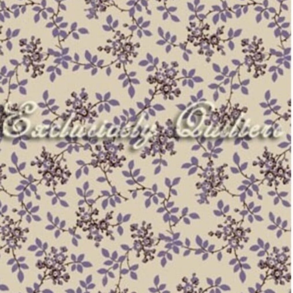 2 YARDS - Cream Lilac Collection from Exclusively Quilters Fabrics